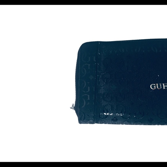 GUESS Signature Printed Zip Around Wallet Black One Size - Picture 5 of 13